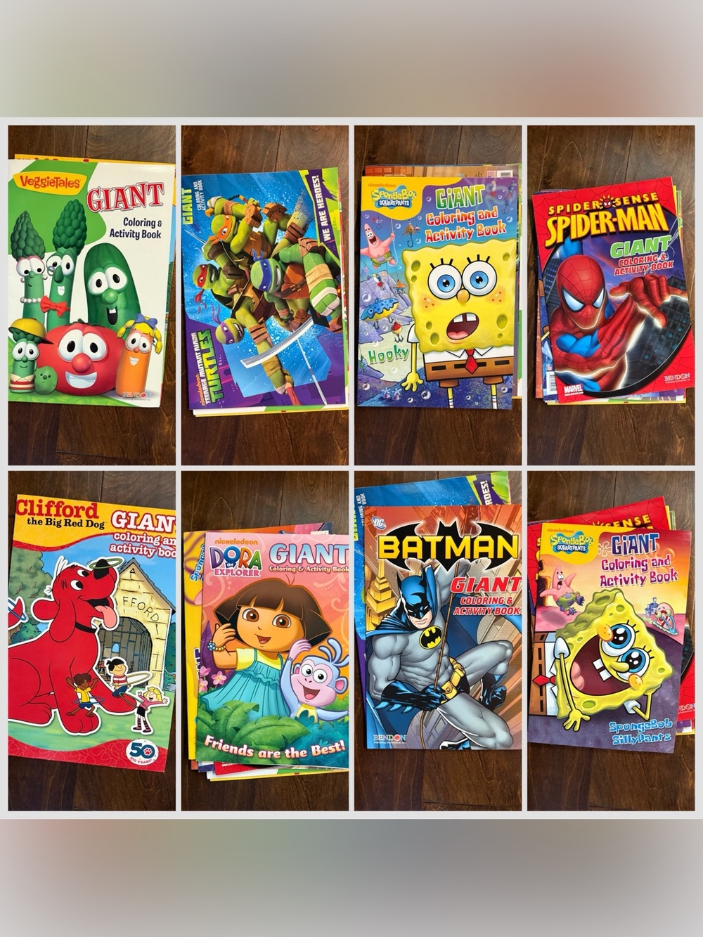 8 Giant Coloring Books Y2K Era Dora, Clifford…